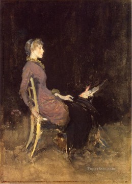 monochrome black white Painting - Black and Red aka Study in Black and Gold Madge ODonoghue James Abbott McNeill Whistler